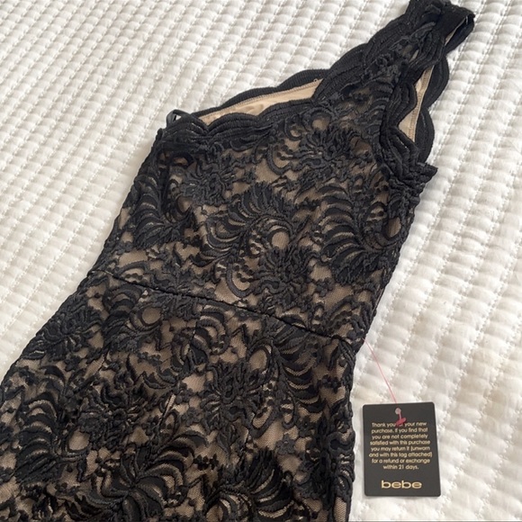 BEBE ONE SHOULDER LACE CATSUIT - Picture 3 of 4